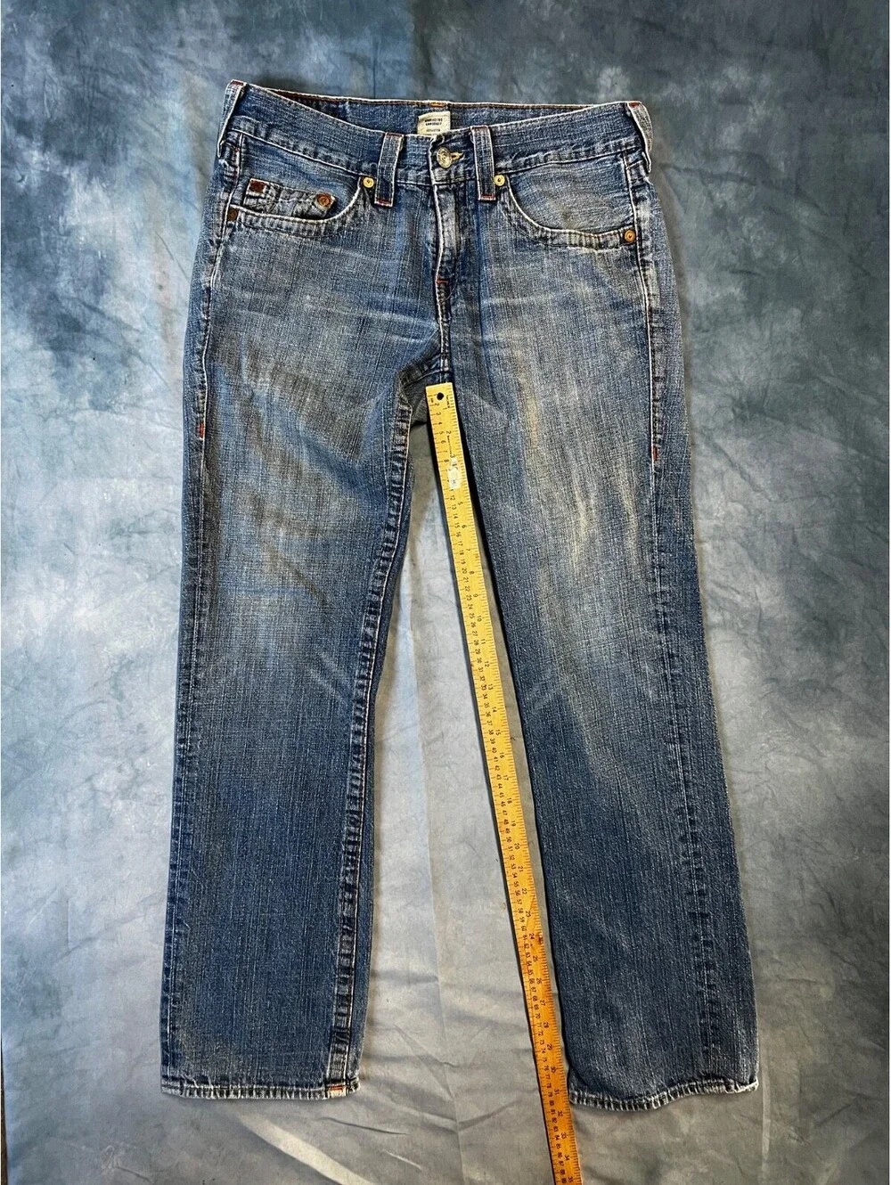 True Religion Jeans Mens Size 32 Light Wash Bobby Straight USA Y2K VTG - 1054-1Q
